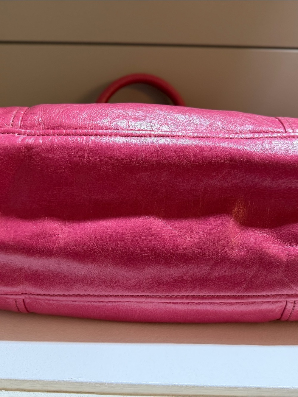 Prada Hot Pink Leather Tote with Gold Hardware - Picture 8 of 10